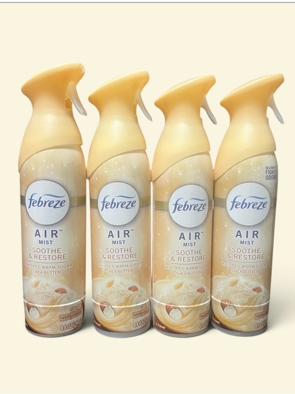 4x Febreze Air mist soothe & restore air Freshener Bottles